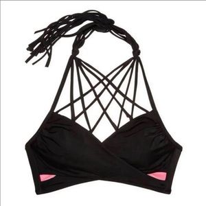 Black Strappy Bikini Top